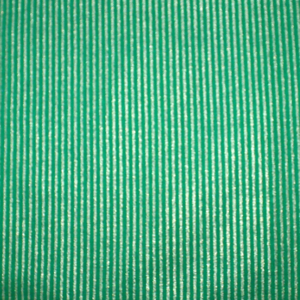 FABRIC #1205 - Cotton - Green Gold Metallic Stripe Christmas St. Patrick's Day